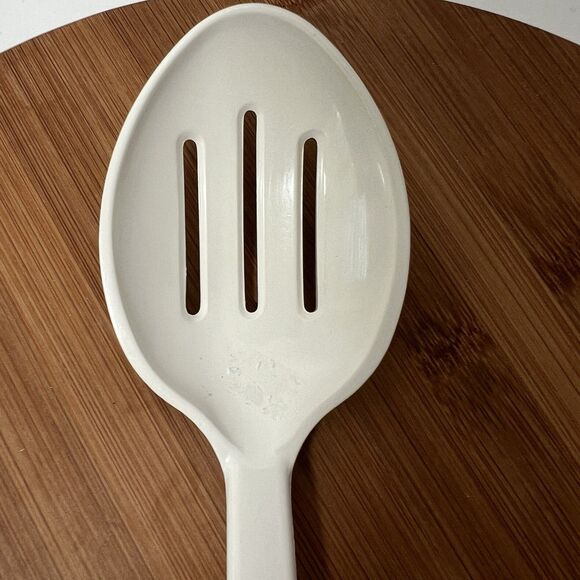 Vtg Ultratemp Slotted Serving Spoon Cooking Utensil White Robinson - Picture 4 of 5